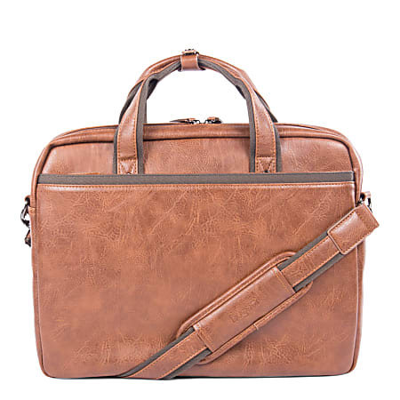 Kvarter brud Ubrugelig Bugatti Valentino Vegan Leather Briefcase 12 12 H x 16 12 W x 5 D Cognac -  Office Depot