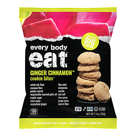Every Body Eat Ginger Cinnamon Cookie Bites, 1.1 Oz, Total Qty 20
