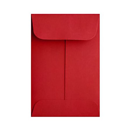 LUX Coin Envelopes, #1, Gummed Seal, Ruby Red, Pack Of 250