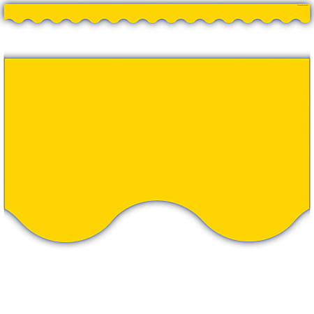 Teacher Created Resources Scalloped Border Trim, Yellow Gold, 2-3/16" x 35", Total Qty 12
