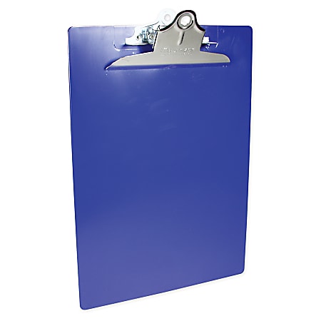 Saunders® Plastic Clipboard, 8 1/2" x 12", Blue