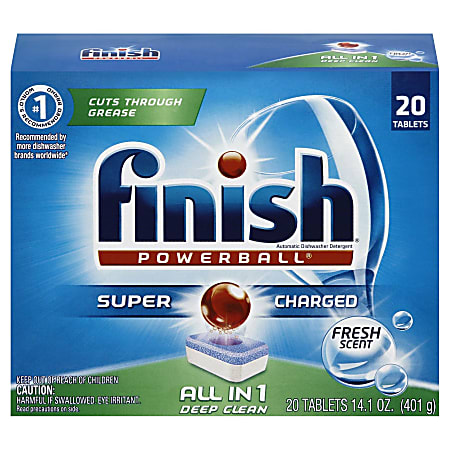 Finish® Powerball® Dishwasher Detergent Tabs, Fresh Scent, Box Of 20