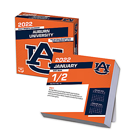 Lang Turner Licensing Boxed Daily Desk Calendar, 5-1/4" x 5-1/4", Auburn University, January To December 2022