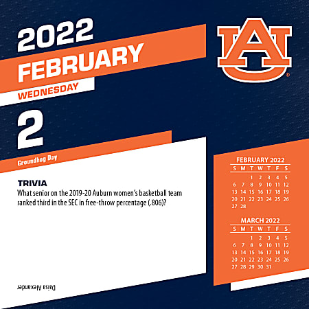 Lang Daily Calendar Auburn University 2022 - Office Depot