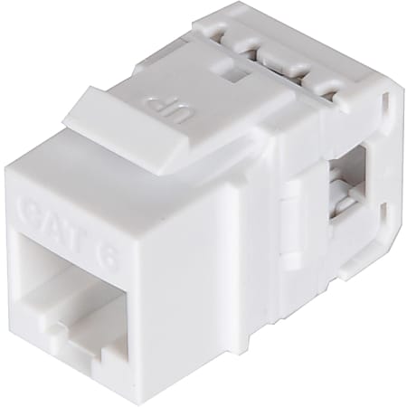 Vericom VGS6 Series Unshielded UTP CAT-6 RJ45 180° Keystone Jacks, White, Pack Of 25 Jacks, MPG6018WH-25