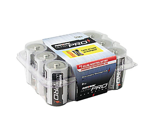 Rayovac Ultra Pro Alkaline D Batteries - For Multipurpose - D - 1.5 V DC - Alkaline - 12 / Pack