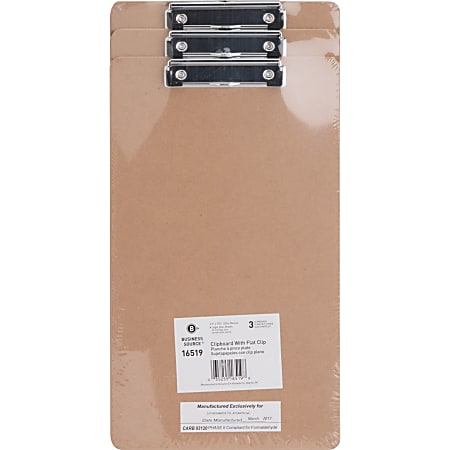 Business Source Legal-size Clipboard - 8 1/2" x 14" Sheet Size - Hardboard - Brown - 3 / Pack