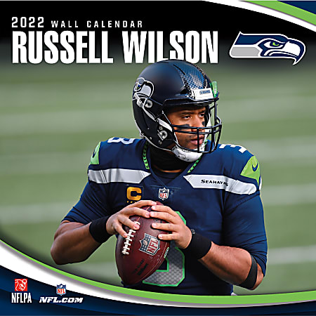 Lang Turner Licensing Monthly Wall Calendar, 12" x 24", Russell Wilson, January to December 2022, 22998011786