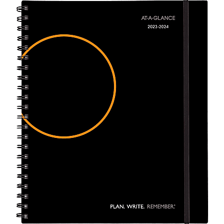 2023-2024 AT-A-GLANCE® Plan.Write.Remember. Academic Weekly/Monthly Appointment Book Planner, 8-3/4" x 11", Black, July 2023 To June 2024, 70595705