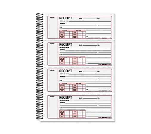 Rediform Money Receipt Book - 300 Sheet(s) - Wire Bound - 2 Part - Carbonless Copy - 7 5/8"x11" Sheet Size - 8L810