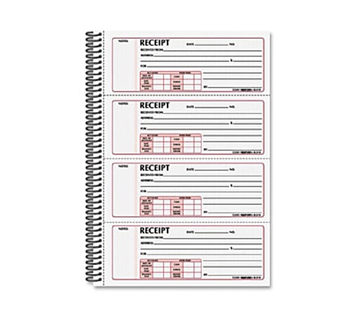 Rediform Money Receipt Book - 300 Sheet(s) - Wire Bound - 2 Part - Carbonless Copy - 7 5/8" x 11" Sheet Size - White Sheet(s) - Red Print Color - Blue Cover - 1 Each
