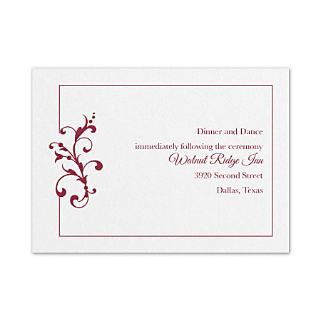 Custom Premium Wedding & Event Reception Cards, Little Love Birds, 4-7/8" x 3-1/2", Box Of 25 Cards