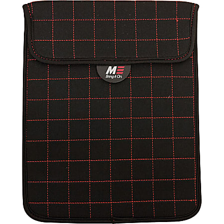 Mobile Edge Neogrid Carrying Case (Sleeve) for 10" iPad - Black, Red - Neoprene, Polysuede Interior - 10" Height x 8" Width x 0.5" Depth