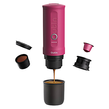 OutIn Nano 3 Cup Portable Electric Espresso Machine Fuchsia Pink