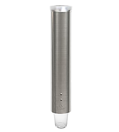 Avalon Stainless-Steel Adjustable Pull-Type Cup Dispenser, 4-1/4"H x 4-1/4"W x 16-1/2"D