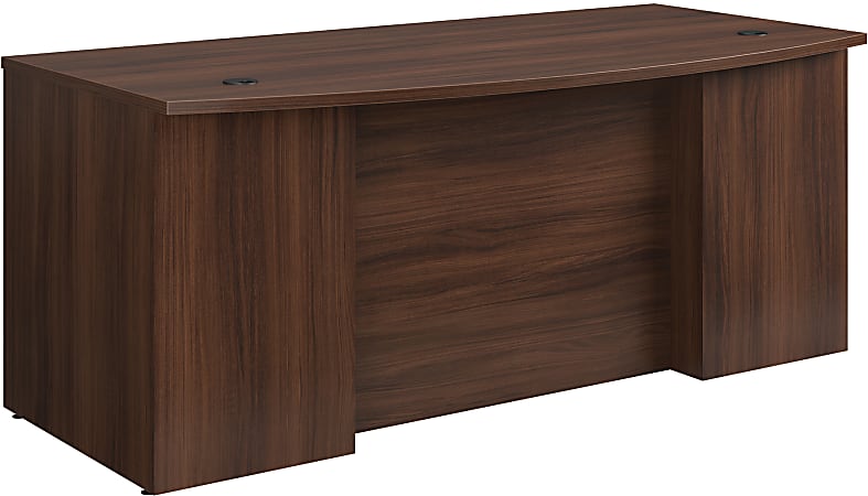 Sauder® Affirm 72"W Commercial Bow-Front Office Computer Desk, Noble Elm