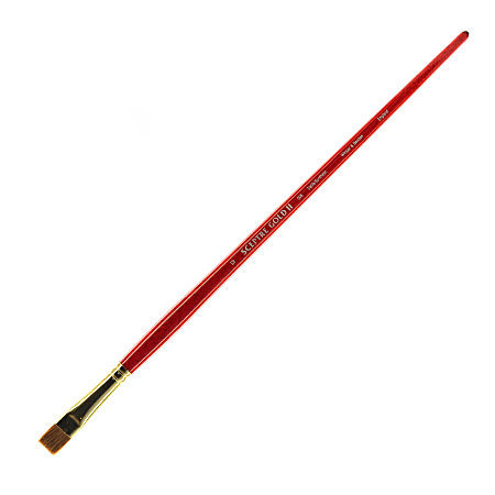 Winsor & Newton Sceptre Gold II Long-Handle Paint Brush 505, Size 12, Flat Bristle, Sable Hair, Terracotta