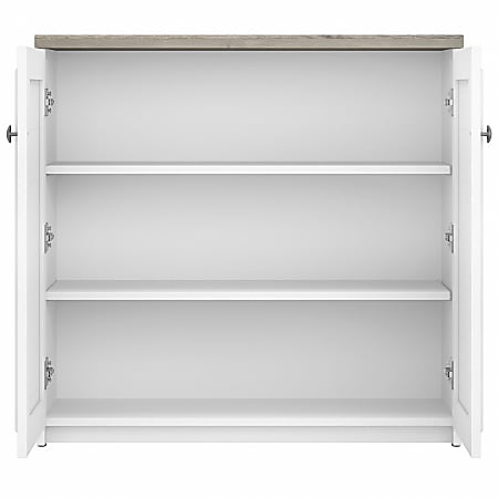 Petite armoire de rangement Fairview de Bush Furniture avec portes, blanc  et gris