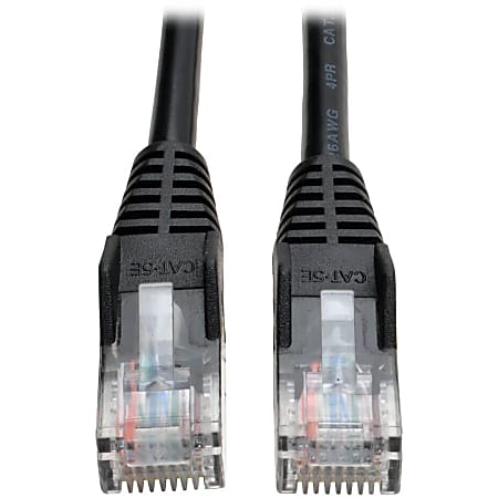 Eaton Tripp Lite Series Cat5e 350 MHz Snagless Molded (UTP) Ethernet Cable (RJ45 M/M), PoE - Black, 3 ft. (0.91 m) - N001003BK