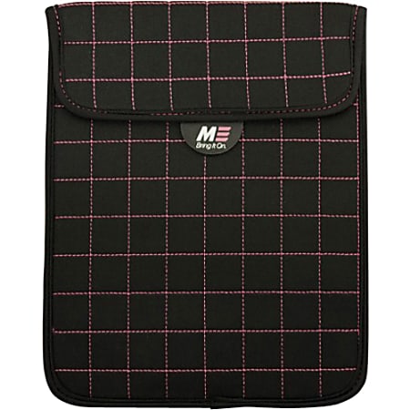 Mobile Edge Neogrid Carrying Case (Sleeve) for 7" Apple iPad mini Tablet - Black - Bump Resistant, Scratch Resistant, Spill Resistant - Neoprene, Polysuede Interior - Pink Stitching - 8" Height x 6" Width x 0.5" Depth
