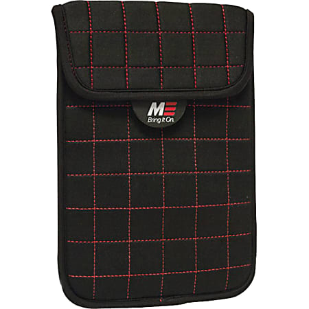 Mobile Edge Neogrid Carrying Case (Sleeve) for 7" Apple iPad mini Tablet PC - Black with Red Accent - Neoprene Body - Polysuede Interior Material - Quilted - 8" Height x 6" Width x 0.5" Depth