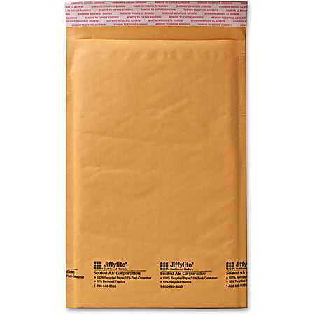 Sealed Air JiffyLite Cellular Cushioned Mailers - Bubble - #1 - 7 1/4" Width x 12" Length Diameter - Peel & Seal - Kraft - Kraft - 25 / Carton