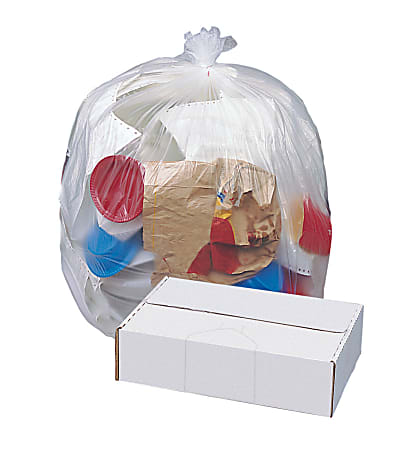 Highmark™ High-Density Can Liners, 0.63 mil, 16 Mic, 55 Gallons, 41" x 54", Natural, Box Of 200