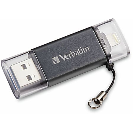 Verbatim 64GB Store 'n' Go Dual USB 3.0 Flash Drive for Apple Lightning Devices - Graphite - 64GB Graphite