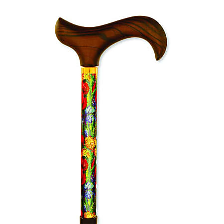 Alex Orthopedic Folding Travel Cane, 36"-37", Slim Line, Summer Garden