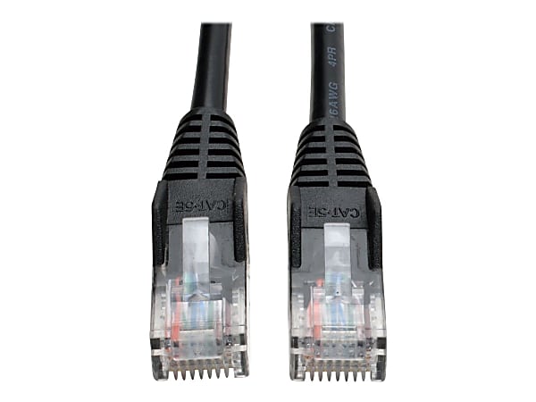 Eaton Tripp Lite Series Cat5e 350 MHz Snagless Molded (UTP) Ethernet Cable (RJ45 M/M), PoE - Black, 25 ft. (7.62 m) - Patch cable - RJ-45 (M) to RJ-45 (M) - 24 ft - UTP - CAT 5e - booted, snagless - black