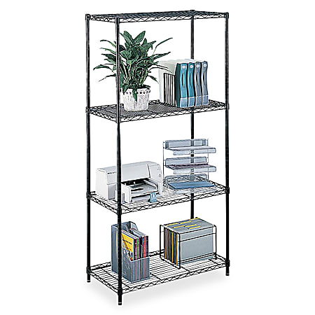Safco Commercial Wire Steel Shelving Unit, 4 Shelves/4