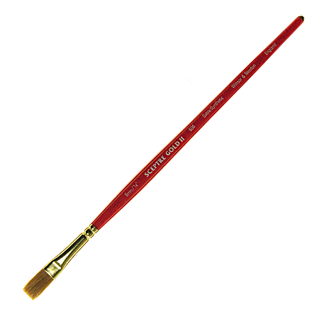 Winsor & Newton Sceptre Gold II Short-Handle Paint Brush 606, 1/4", One-Stroke Bristle, Sable Hair, Terracotta