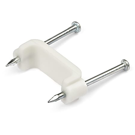 StarTech.com 100 Pack Cable Clips with Nails - Two Steel Nails - Reusable Nail-in Clamps - Cord Mounting Clips/Fasteners/Tacks White