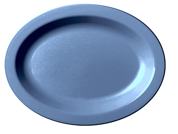Cambro Camwear Plastic Oval Dinnerware Plates, 12", Slate Blue, Pack Of 24 Plates
