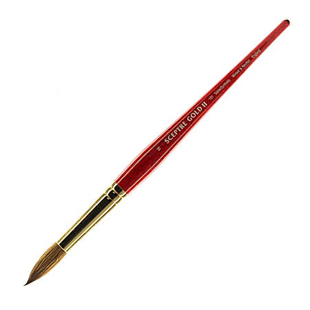 Winsor & Newton Sceptre Gold II Short-Handle Paint Brush 101, Size 16, Round Bristle, Sable Hair, Terracotta