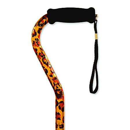 Alex Orthopedic Offset Handle Aluminum Cane, 31"-40", Leopard
