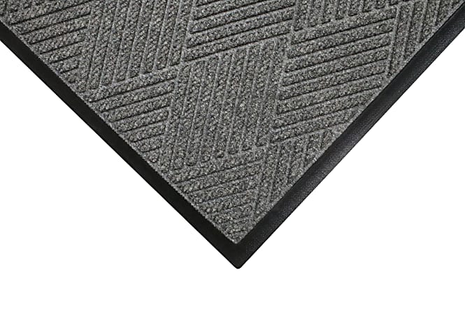 M+A Matting Waterhog Max Diamond Classic Floor Mat, 3' x 10', Grey Ash