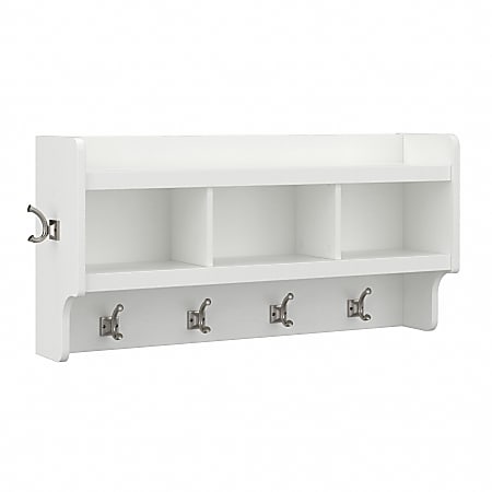 Bush Furniture Woodland 40 W Wall Mounted Coat Rack With Shelf