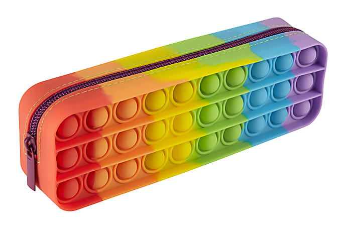 Office Depot Brand Pop It Pencil Pouch 2 12 x 8 Rainbow