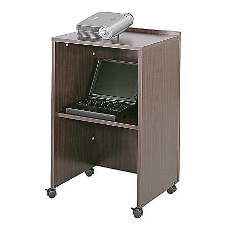 Safco® Lectern Base/Media Cart, Mahogany