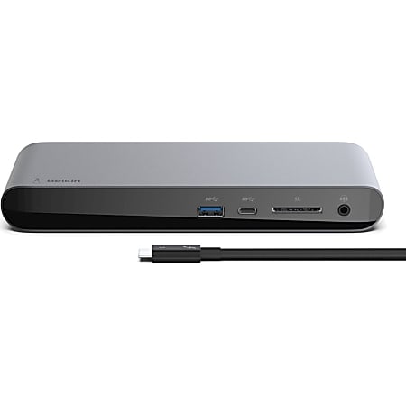 Belkin Thunderbolt 3 Dock Pro USB C Laptop Docking station MacOS & Windows, Dual 4K @60Hz - for Notebook - 170 W - Thunderbolt 3 - 6 x USB Ports - 4 x USB 3.0 - Network (RJ-45) - DisplayPort - Audio Line Out - Thunderbolt - Wired