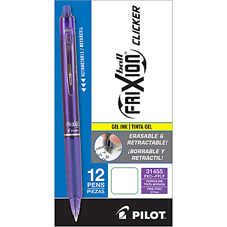 Pilot FriXion Clicker Erasable Gel Pens Pack Of 12 Fine Point 0.7