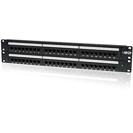 Tripp Lite 48-Port Cat5e Cat5 Rackmount Patch Panel 568B 110 Punch 2URM TAA - 568B, RJ45 Ethernet"