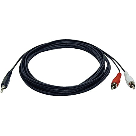 Eaton Tripp Lite Series 3.5 mm Mini Stereo to RCA Audio Y Splitter Adapter Cable (M/2xM), 12 ft. (3.7 m) - P314012