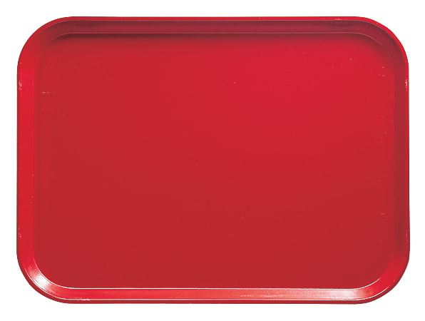 Cambro Camtray Rectangular Serving Trays, 14" x 18", Signal Red, Pack Of 12 Trays