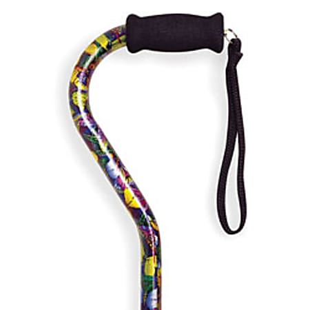 Alex Orthopedic Offset Handle Aluminum Cane, 31"-40", Butterfly
