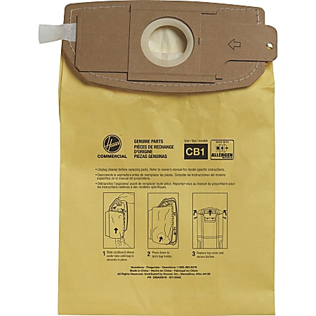 Hoover HushTone Vacuum Bags - 40 / Carton - Disposable, Micro Allergen - Yellow Hoover HushTone Vacuum Bags - 40 / Carton - Disposable, Micro Allergen - Yellow