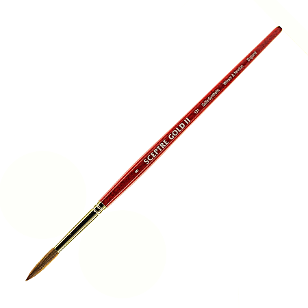 Winsor & Newton Sceptre Gold II Short-Handle Paint Brush 101, Size 8, Round Bristle, Sable Hair, Terracotta