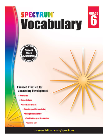 Spectrum Vocabulary Workbook, Grade 6