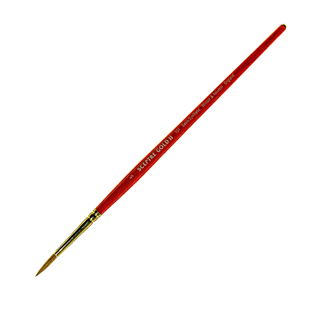 Winsor & Newton Sceptre Gold II Short-Handle Paint Brush 101, Size 5, Round Bristle, Sable Hair, Terracotta